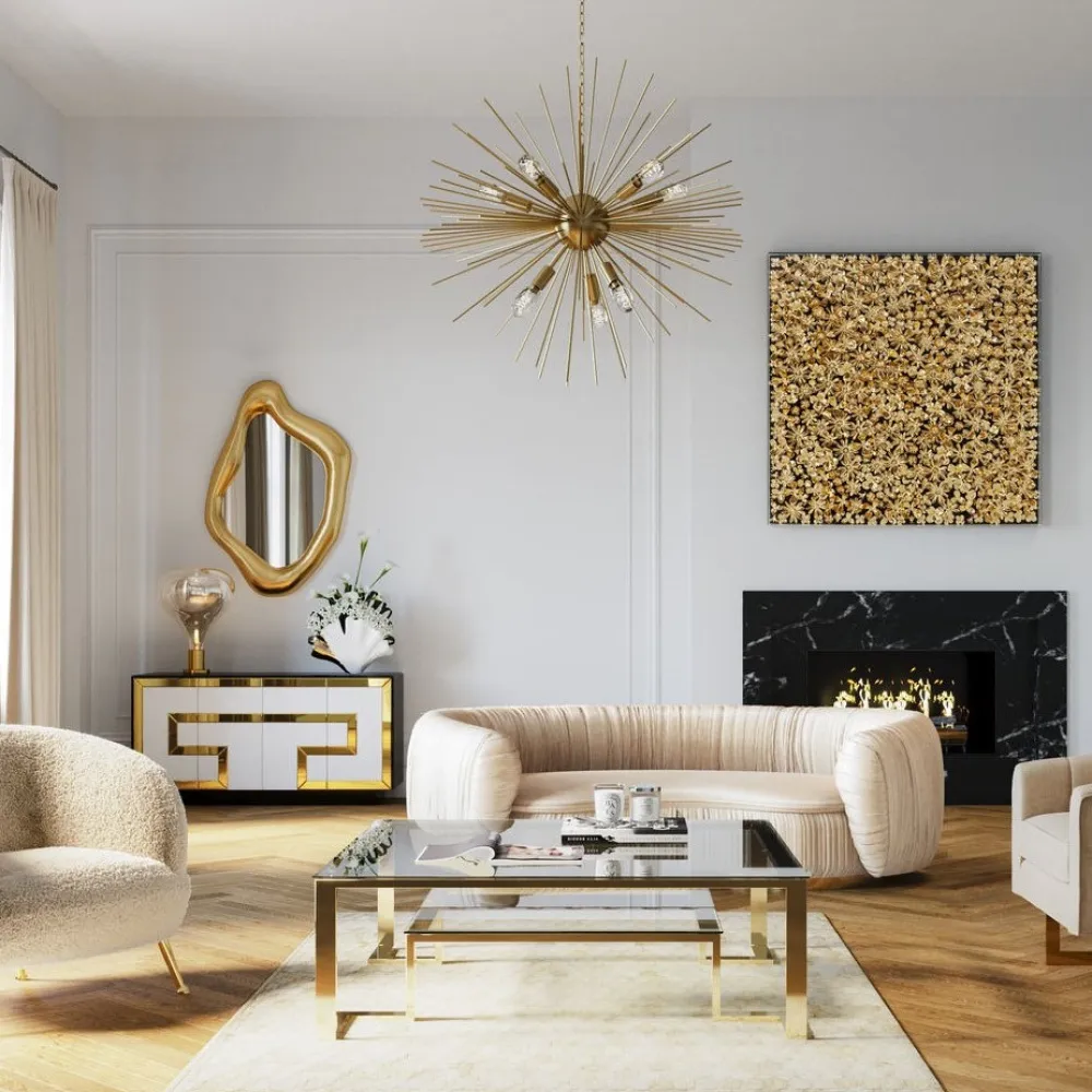 Stoliki Kawowe*KARE Design Ława Gold Rush 120x120 Cm Złota
