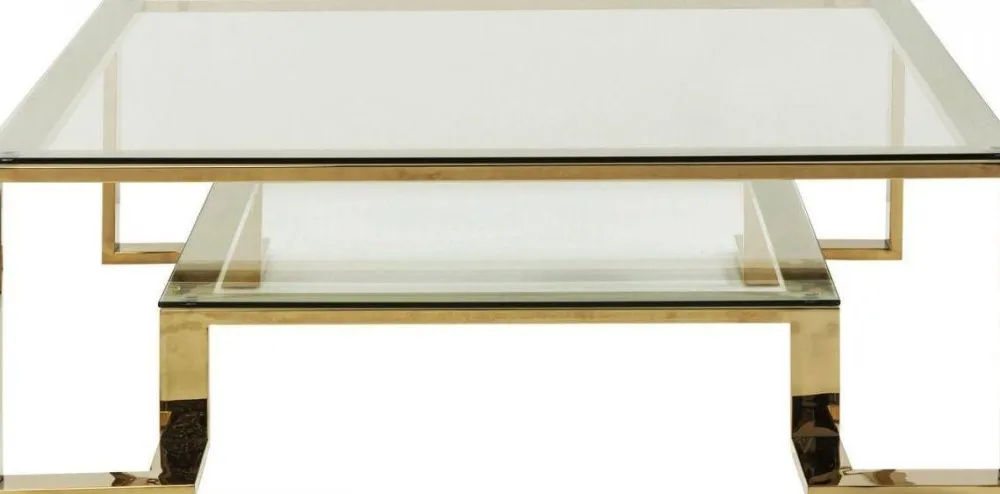 Stoliki Kawowe*KARE Design Ława Gold Rush 120x120 Cm Złota