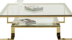 Stoliki Kawowe*KARE Design Ława Gold Rush 120x120 Cm Złota