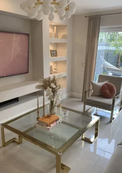 Stoliki Kawowe*KARE Design Ława Gold Rush 120x120 Cm Złota