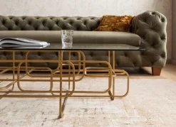 Stoliki Kawowe*KARE Design Ława Meander 140x80 Cm Transparentno-złota