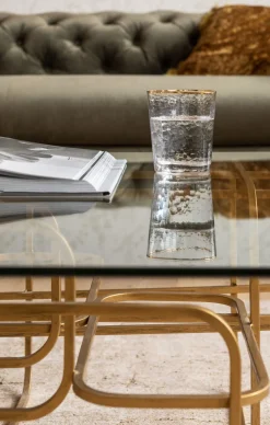 Stoliki Kawowe*KARE Design Ława Meander 140x80 Cm Transparentno-złota