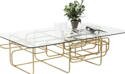 Stoliki Kawowe*KARE Design Ława Meander 140x80 Cm Transparentno-złota