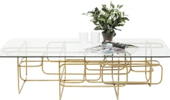 Stoliki Kawowe*KARE Design Ława Meander 140x80 Cm Transparentno-złota