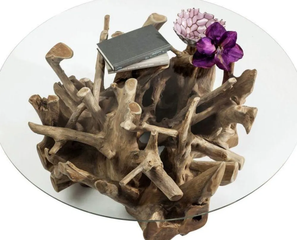 Stoliki Kawowe*KARE Design Ława Roots Ø100 Cm Drewniana