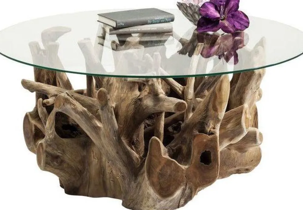 Stoliki Kawowe*KARE Design Ława Roots Ø100 Cm Drewniana