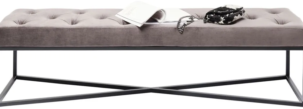 Ławki*KARE Design Ławka Crossover 150x40 Cm Szara