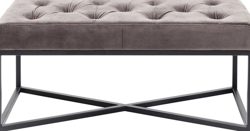 Ławki*KARE Design Ławka Crossover 90x40 Cm Szara