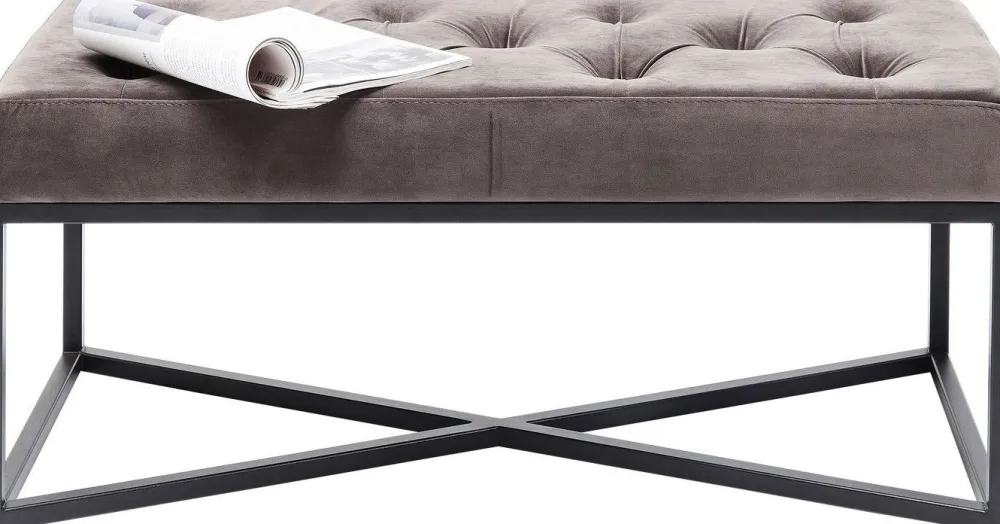 Ławki*KARE Design Ławka Crossover 90x40 Cm Szara