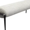 Ławki*KARE Design Ławka Do Przedpokoju Jasnoszara Z Czarnymi Stalowymi Nogami 130 Cm