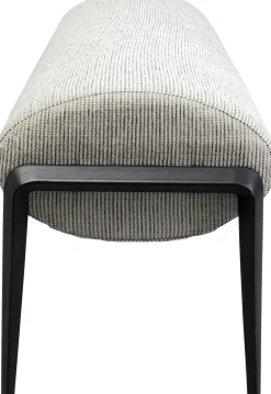 Ławki*KARE Design Ławka Do Przedpokoju Jasnoszara Z Czarnymi Stalowymi Nogami 130 Cm
