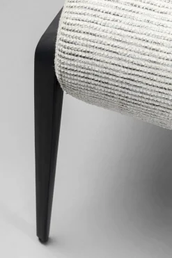 Ławki*KARE Design Ławka Do Przedpokoju Jasnoszara Z Czarnymi Stalowymi Nogami 130 Cm