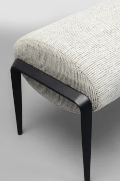 Ławki*KARE Design Ławka Do Przedpokoju Jasnoszara Z Czarnymi Stalowymi Nogami 130 Cm