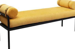 Ławki*KARE Design Ławka Do Przedpokoju żółta Z 2 Poduszkami Typu Wałek 140 Cm