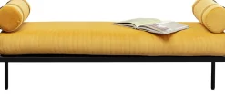 Ławki*KARE Design Ławka Do Przedpokoju żółta Z 2 Poduszkami Typu Wałek 140 Cm
