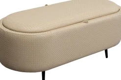 Ławki*KARE Design Ławka Do Przedpokoju Ze Schowkiem Beżowa PU 100 Cm