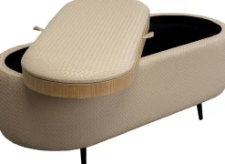 Ławki*KARE Design Ławka Do Przedpokoju Ze Schowkiem Beżowa PU 100 Cm