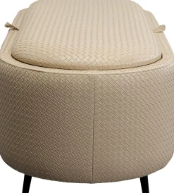 Ławki*KARE Design Ławka Do Przedpokoju Ze Schowkiem Beżowa PU 100 Cm