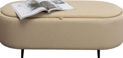 Ławki*KARE Design Ławka Do Przedpokoju Ze Schowkiem Beżowa PU 100 Cm