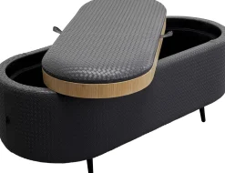 Ławki*KARE Design Ławka Do Przedpokoju Ze Schowkiem Ciemnoszara PU 100 Cm
