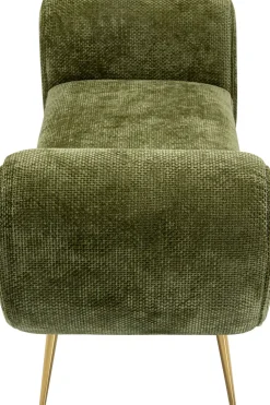 Ławki*KARE Design Ławka Do Przedpokoju Zielona Tapicerowana Nogi Złote 140 Cm