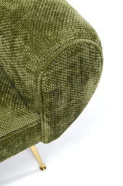 Ławki*KARE Design Ławka Do Przedpokoju Zielona Tapicerowana Nogi Złote 140 Cm