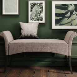Ławki*KARE Design Ławka Motley Velvet 110x61 Cm Srebrnoszara