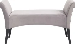 Ławki*KARE Design Ławka Motley Velvet 110x61 Cm Srebrnoszara