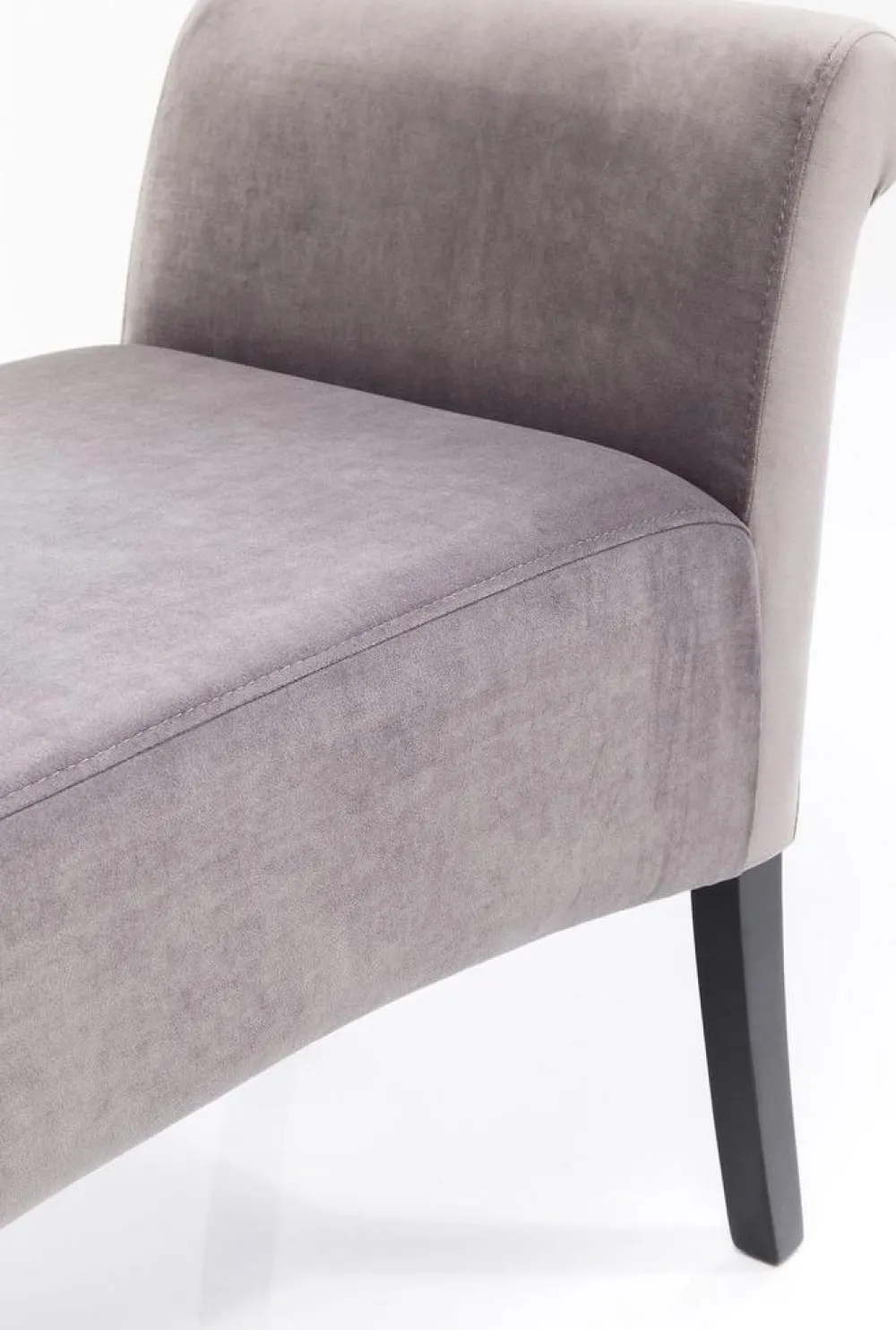 Ławki*KARE Design Ławka Motley Velvet 110x61 Cm Srebrnoszara