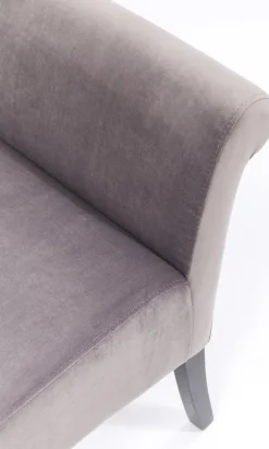 Ławki*KARE Design Ławka Motley Velvet 110x61 Cm Srebrnoszara