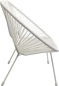 Sofy*KARE Design Ławka Ogrodowa Biała żyłkowa 121 Cm