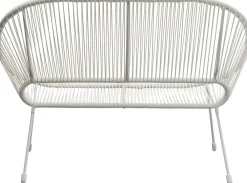 Sofy*KARE Design Ławka Ogrodowa Biała żyłkowa 121 Cm