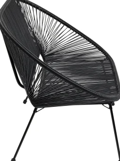 Sofy*KARE Design Ławka Ogrodowa Czarna żyłkowa 121 Cm