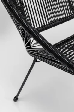 Sofy*KARE Design Ławka Ogrodowa Czarna żyłkowa 121 Cm