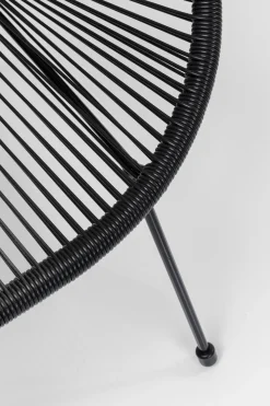 Sofy*KARE Design Ławka Ogrodowa Czarna żyłkowa 121 Cm