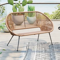 Sofy*KARE Design Ławka Ogrodowa Naturalna żyłkowa 121 Cm