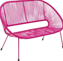 Sofy*KARE Design Ławka Ogrodowa Różowa żyłkowa 121 Cm