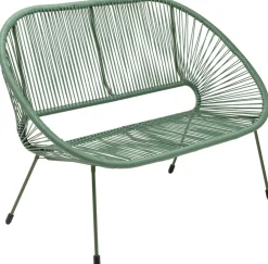 Sofy*KARE Design Ławka Ogrodowa Zielona żyłkowa 121 Cm