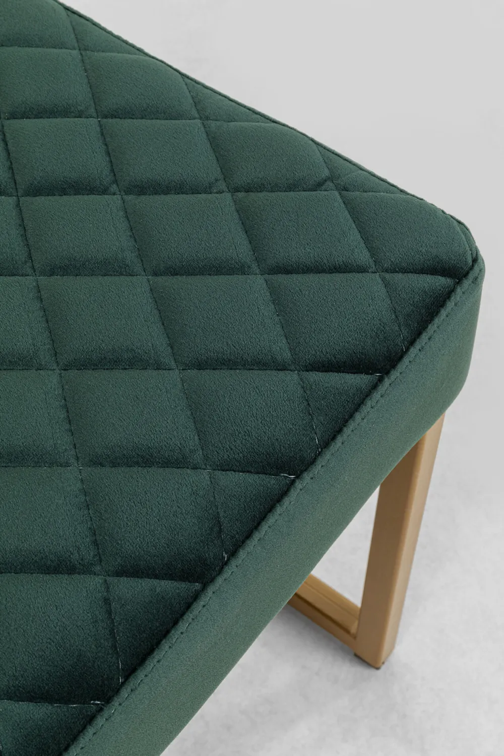 Ławki*KARE Design Ławka Smart 90x40 Cm Ciemnozielona - Nogi Złote
