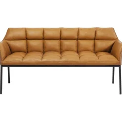 Ławki*KARE Design Ławka Thinktank 180x89 Cm Brązowa Skóra Naturalna