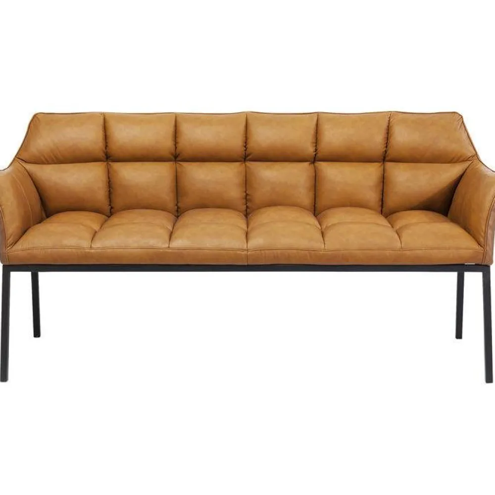 Ławki*KARE Design Ławka Thinktank 180x89 Cm Brązowa Skóra Naturalna