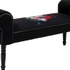 Ławki*KARE Design Ławka Wing Blossom 100x54 Cm Czarna