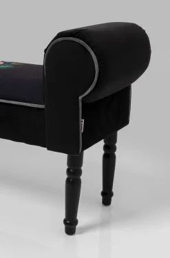 Ławki*KARE Design Ławka Wing Blossom 100x54 Cm Czarna