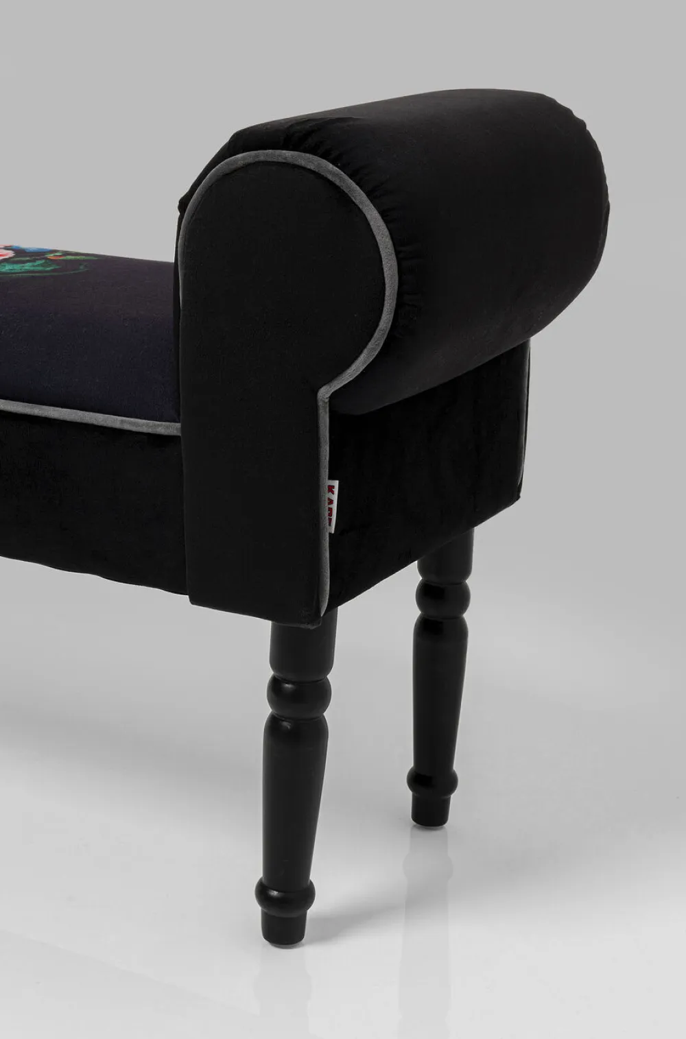 Ławki*KARE Design Ławka Wing Blossom 100x54 Cm Czarna