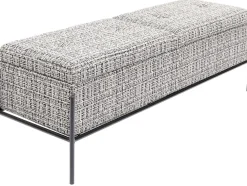 Ławki*KARE Design Ławka Ze Schowkiem Buttons Storage 120x43 Cm Czarno-biała