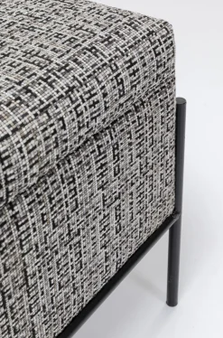 Ławki*KARE Design Ławka Ze Schowkiem Buttons Storage 120x43 Cm Czarno-biała