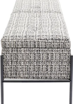 Ławki*KARE Design Ławka Ze Schowkiem Buttons Storage 120x43 Cm Czarno-biała