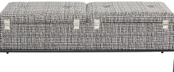 Ławki*KARE Design Ławka Ze Schowkiem Buttons Storage 120x43 Cm Czarno-biała