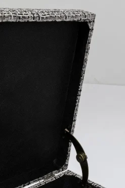 Ławki*KARE Design Ławka Ze Schowkiem Buttons Storage 120x43 Cm Czarno-biała