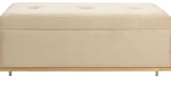 Ławki*KARE Design Ławka Ze Schowkiem Buttons Storage 80x43 Cm Beżowa